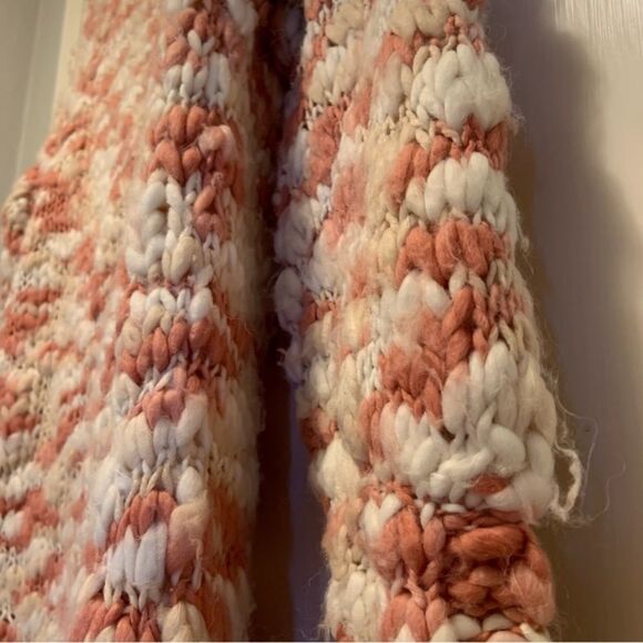 Sz XS Tularosa Revovle Chunky Knit Pink & Cream Wool Oversized Sweater Cardigan - Picture 11 of 11